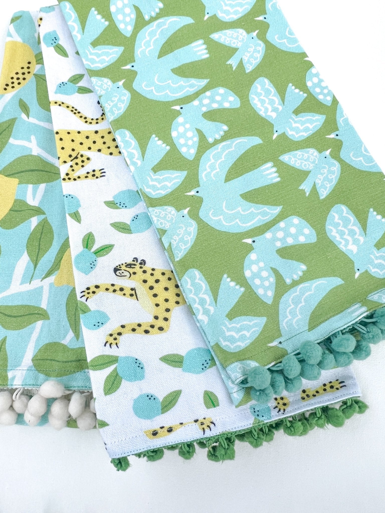 Lemon/Bird/Leopard Dish Towel - A Bushel & A Peck