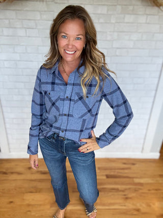 Lewis Shirt - Navy Windoepane - A Bushel & A Peck