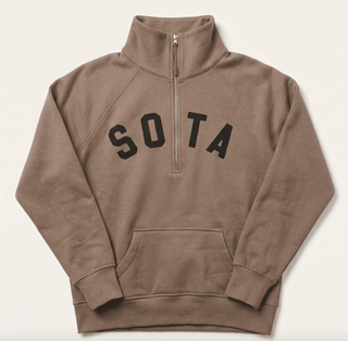 Lila 1/2 Zip Sweatshirt- Brown - A Bushel & A Peck