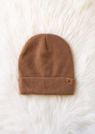 Lt. Brown Knit Beanie - A Bushel & A Peck
