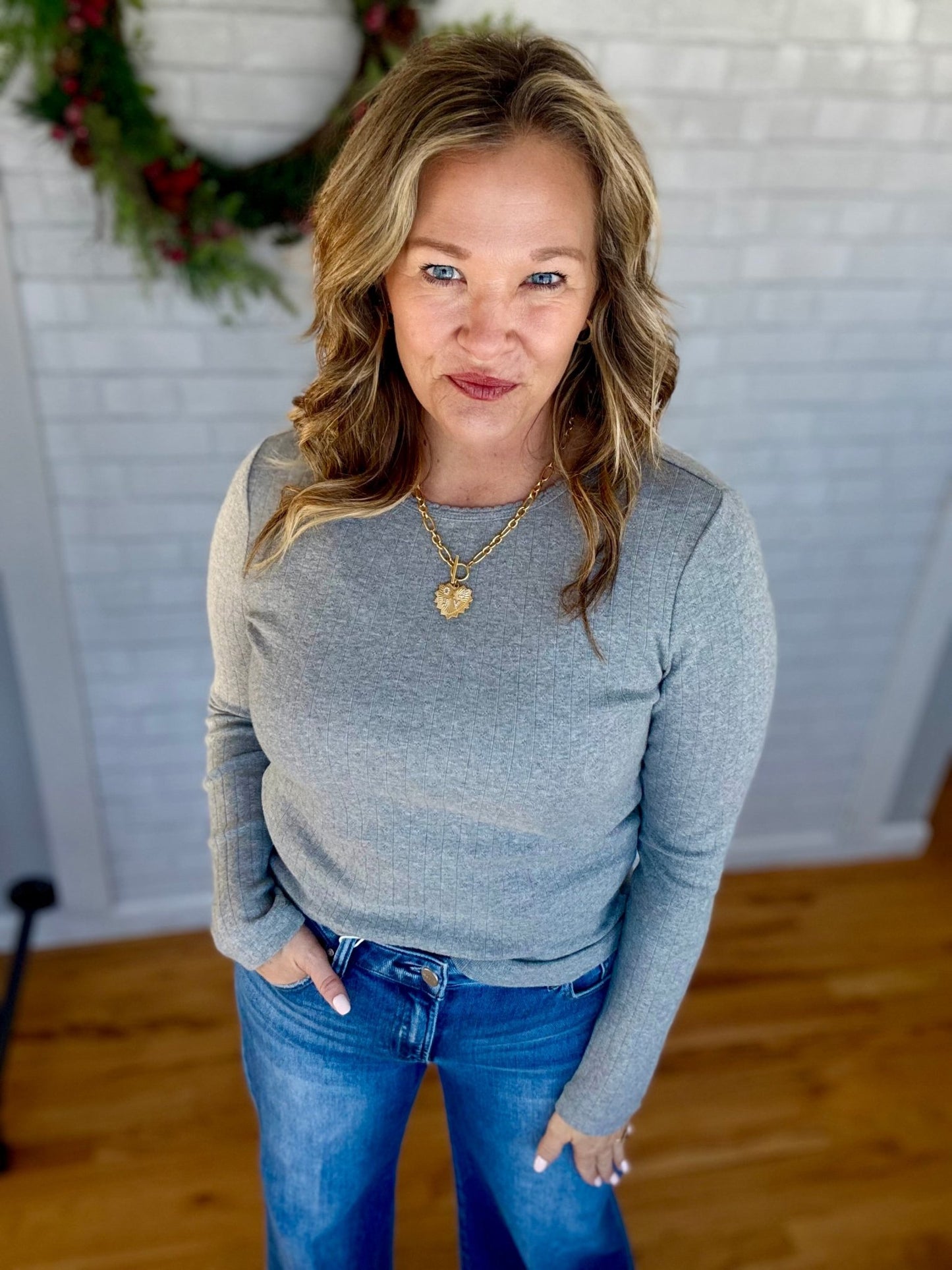 Luisa Top - Heather Grey - A Bushel & A Peck