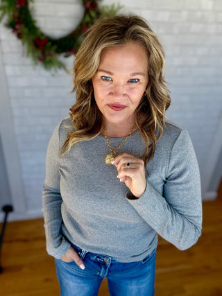 Luisa Top - Heather Grey - A Bushel & A Peck
