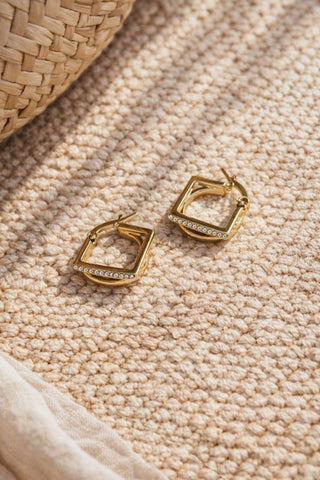Luxe Gold Circle & Square Earrings - A Bushel & A Peck