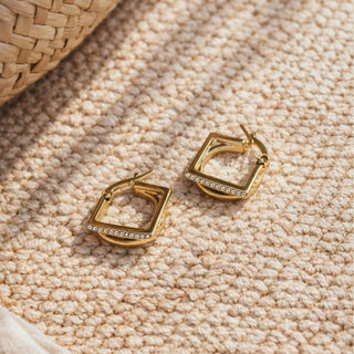 Luxe Gold Circle & Square Earrings - A Bushel & A Peck