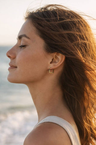 Luxe Gold Circle & Square Earrings - A Bushel & A Peck