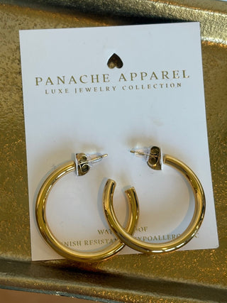 Luxe Simple Gold Hoops - A Bushel & A Peck