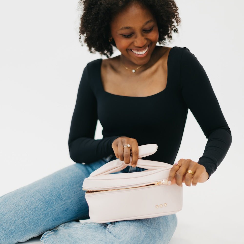 Madelyn Bow Makeup Bag - A Bushel & A Peck