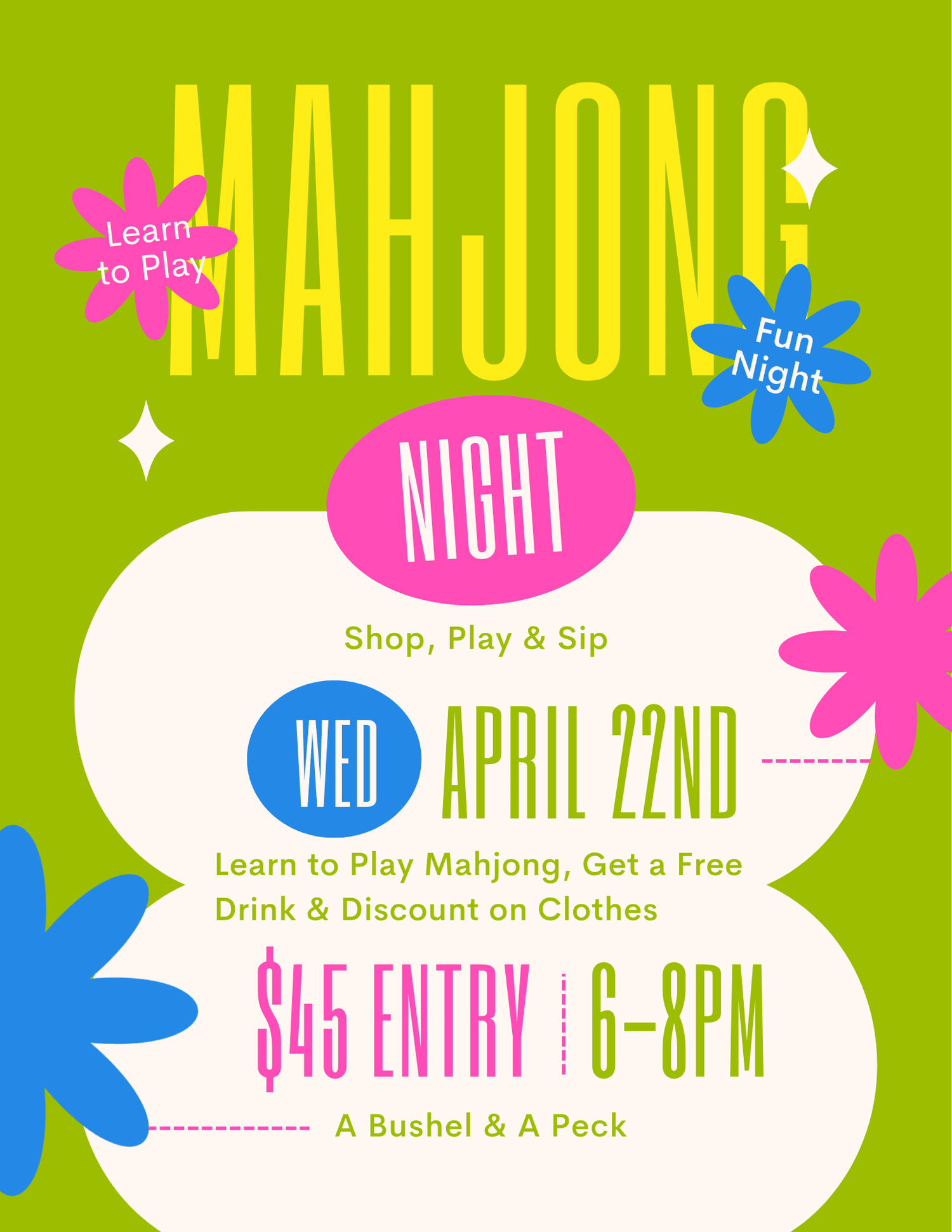 Mahjong Class (4/22) - A Bushel & A Peck