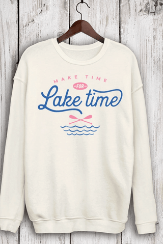 Make Time For Lake Time Sweatshirts - White - A Bushel & A Peck