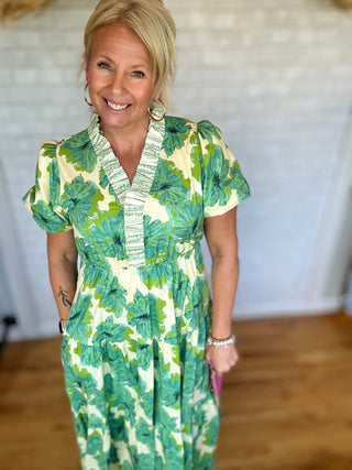 Mandy Floral Midi Dress - A Bushel & A Peck