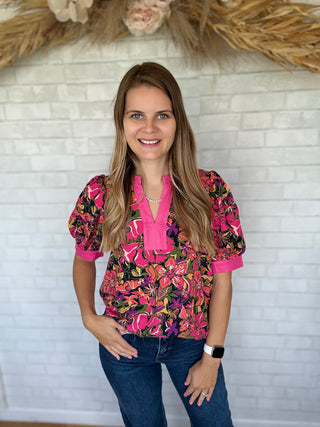 Mindy Floral Top - A Bushel & A Peck