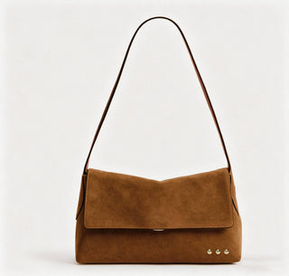 Miranda Suede Flap Crossbody: Chocolate - A Bushel & A Peck