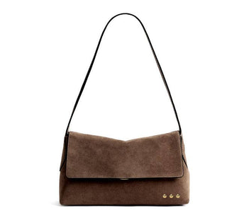 Miranda Suede Flap Crossbody: Chocolate - A Bushel & A Peck