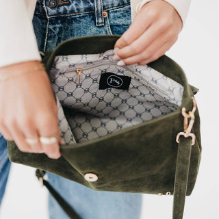 Miranda Suede Flap Crossbody: Chocolate - A Bushel & A Peck