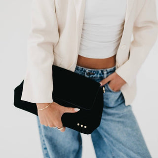 Miranda Suede Flap Crossbody: Olive - A Bushel & A Peck