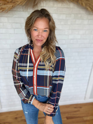 Paula Plaid Long Sleeve Button Up - A Bushel & A Peck