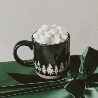 Pine Trees Stoneware Coffee Mug - Home Decor & Gifts - A Bushel & A Peck