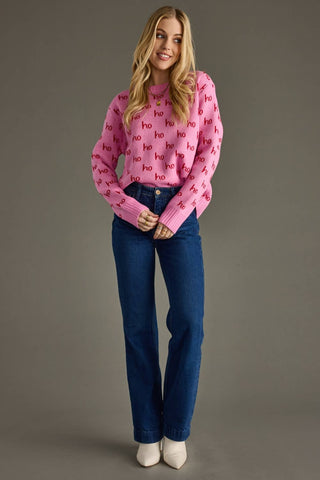Pink Ho Ho Ho Sweater - A Bushel & A Peck
