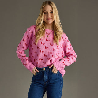 Pink Ho Ho Ho Sweater - A Bushel & A Peck