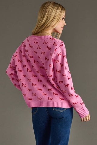 Pink Ho Ho Ho Sweater - A Bushel & A Peck