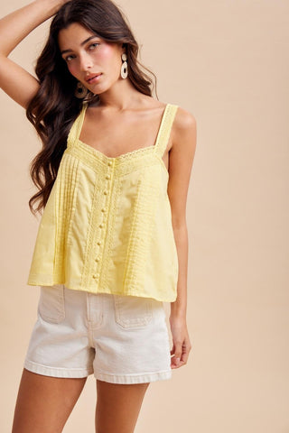 Pintuck Lace Top - A Bushel & A Peck