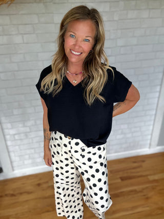 Polka Dot Wide Pants - A Bushel & A Peck