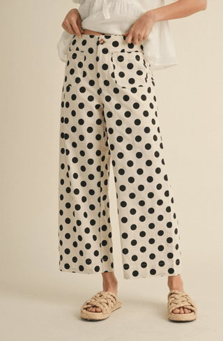 Polka Dot Wide Pants - A Bushel & A Peck
