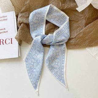Print Narrow Long Satin Silk-Feel Scarf MK2BLW6W6NSI135: 01 - A Bushel & A Peck