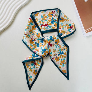 Print Narrow Long Satin Silk-Feel Scarf MK2BLW6W6NSI135: 01 - A Bushel & A Peck