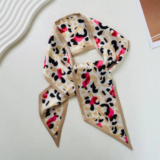 Print Narrow Long Satin Silk-Feel Scarf MK2BLW6W6NSI135: 04 - A Bushel & A Peck
