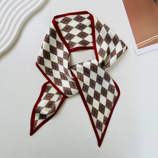 Print Narrow Long Satin Silk-Feel Scarf MK2BLW6W6NSI135: 04 - A Bushel & A Peck