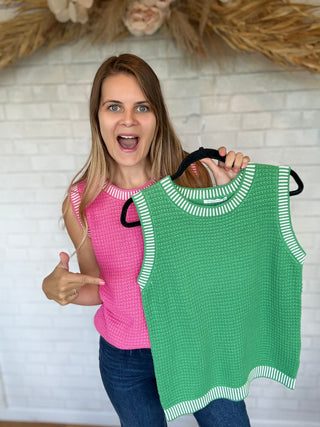 Raina Rib Waffle Top - Pink - A Bushel & A Peck