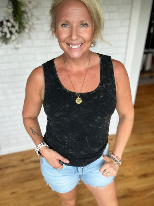 Raw Seam Tee - Washed Black - A Bushel & A Peck