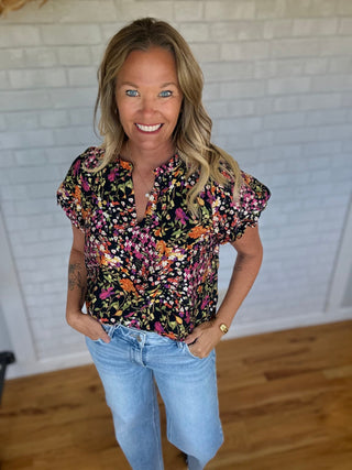 Reba Floral Top - A Bushel & A Peck