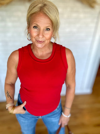 Ribbed Boho Summer Tank - Red - A Bushel & A Peck