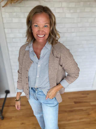 Riley Ribbed Cardigan - Mocha - A Bushel & A Peck