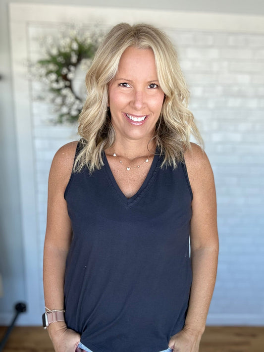 Riley Tank - Charcoal - A Bushel & A Peck