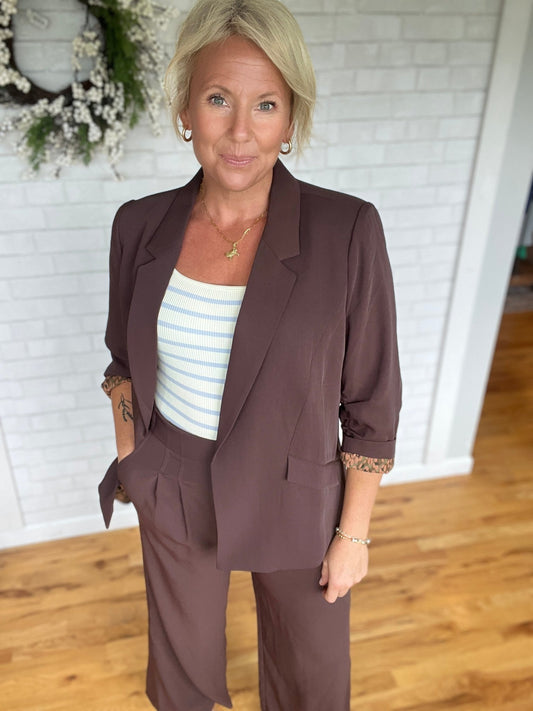 Riley Wide Leg Pant - Espresso - A Bushel & A Peck