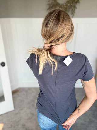 Shayla Tee -Charcoal - A Bushel & A Peck