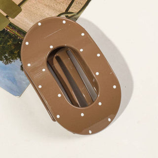 Simple Polka Dots Hair Claw Clip MK2PPM6W6HCP540: Beige / #1 - A Bushel & A Peck
