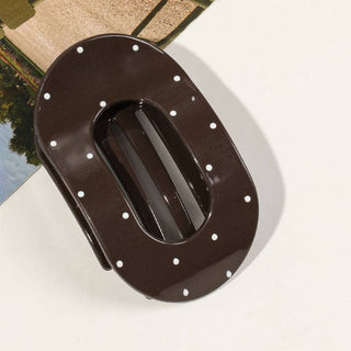 Simple Polka Dots Hair Claw Clip MK2PPM6W6HCP540: Coffee / #1 - A Bushel & A Peck
