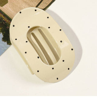 Simple Polka Dots Hair Claw Clip MK2PPM6W6HCP540: Dark Brown / #1 - A Bushel & A Peck