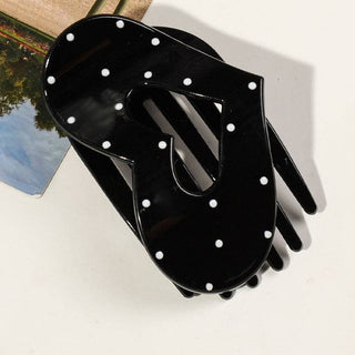 Simple Polka Dots Hair Claw Clip MK2PPM6W6HCP540: Dark Brown / #1 - A Bushel & A Peck