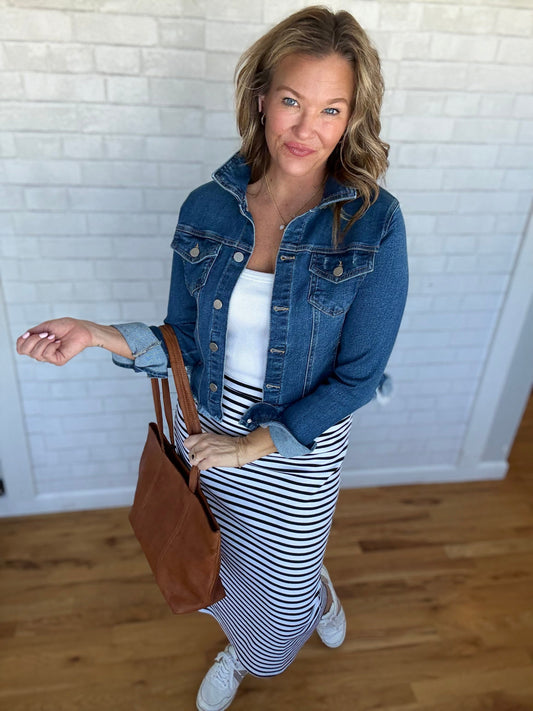 Slit Midi Skirt - A Bushel & A Peck