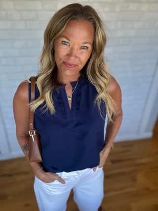 Sofia Tank -Navy - A Bushel & A Peck