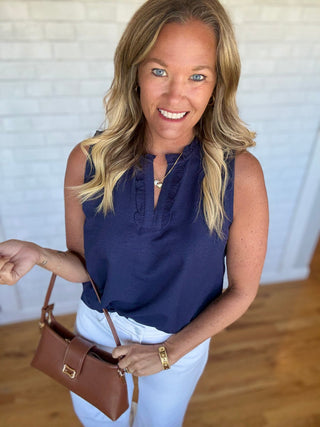 Sofia Tank -Navy - A Bushel & A Peck