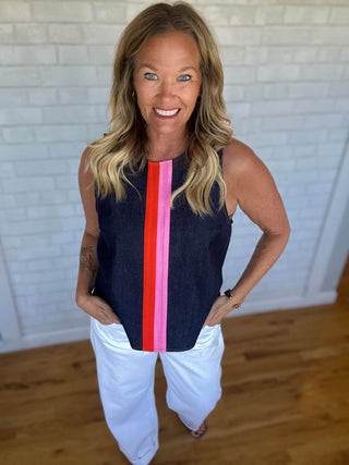 Stella Stripe Denim Top - A Bushel & A Peck