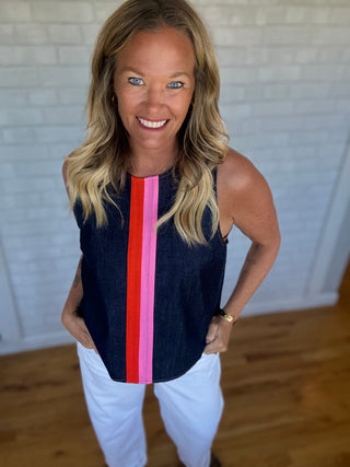 Stella Stripe Denim Top - A Bushel & A Peck