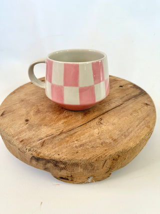 Stoneware Checked Mugs - A Bushel & A Peck