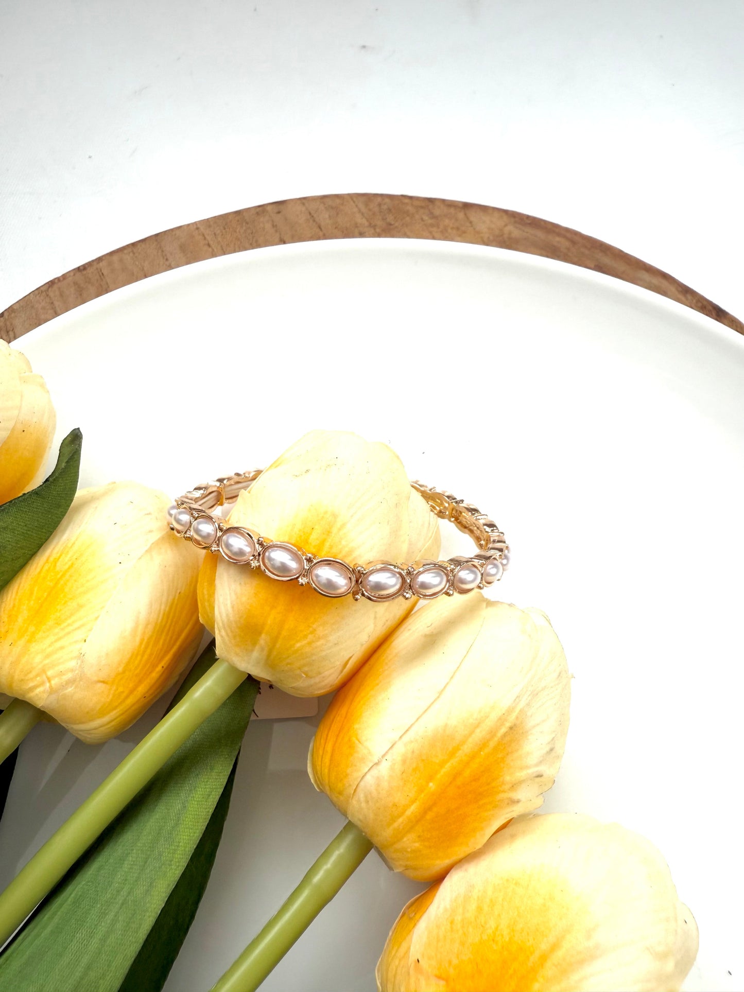 Stretch Bracelet W/ Pearls - A Bushel & A Peck